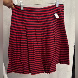 J. Crew Red and Black Striped A-Line Skirt